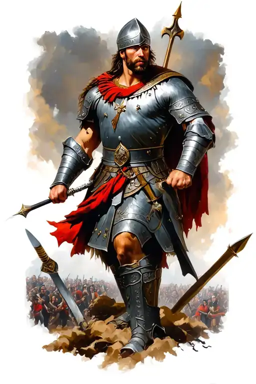 Germanic Warrior In Battle Scene