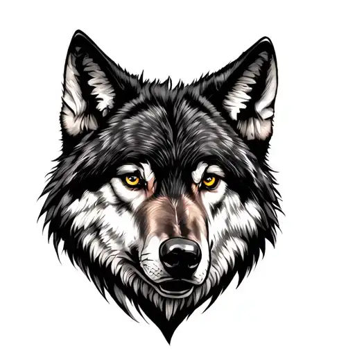 Black Wolf Head