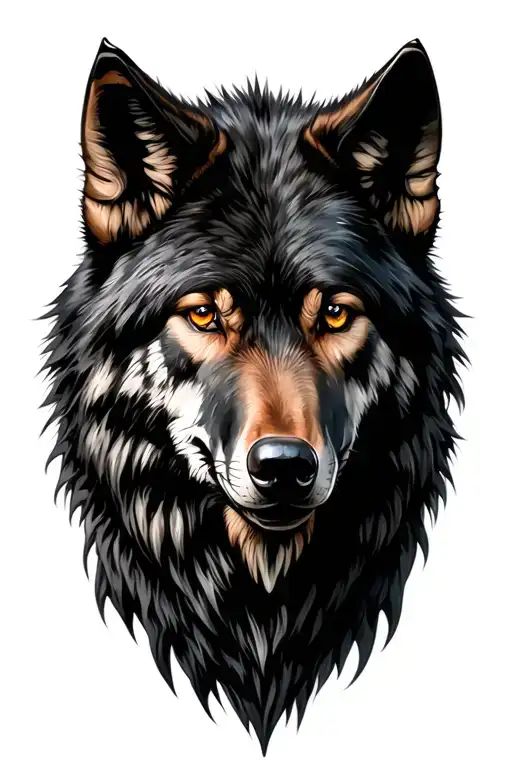 Black Wolf Head