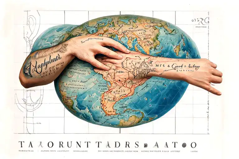 Labirynt And Maps Tattoo Sleeve