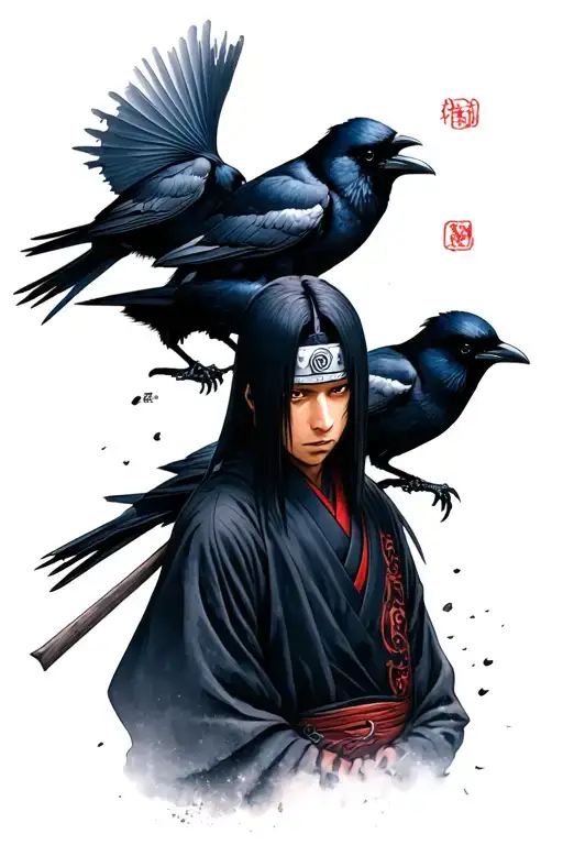 Itachi Uchiha With Crows
