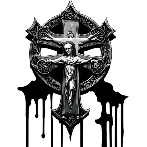 St Benedict Medallion Cross Apocalyptic Background Modern