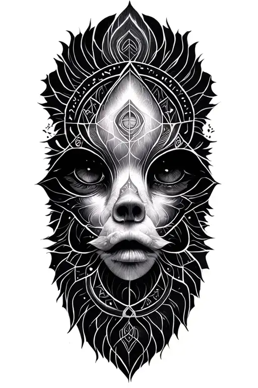 Dark Sacred Geometry Mandala Design Incorporating Elements