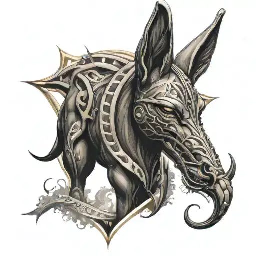 Anubis With Background Negative Space