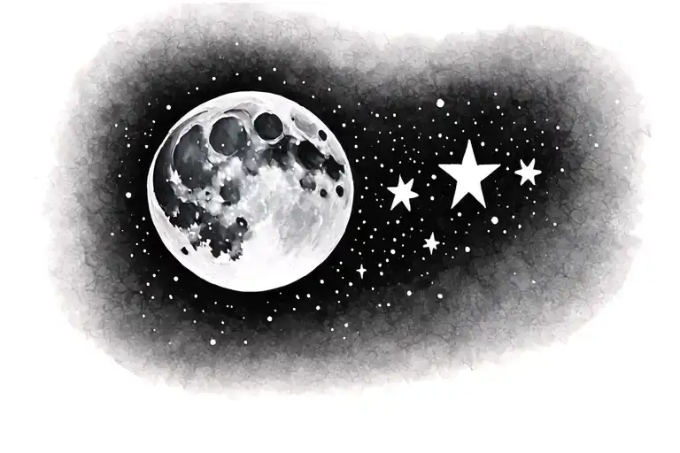 One Moon And 4 Stars In Constallation