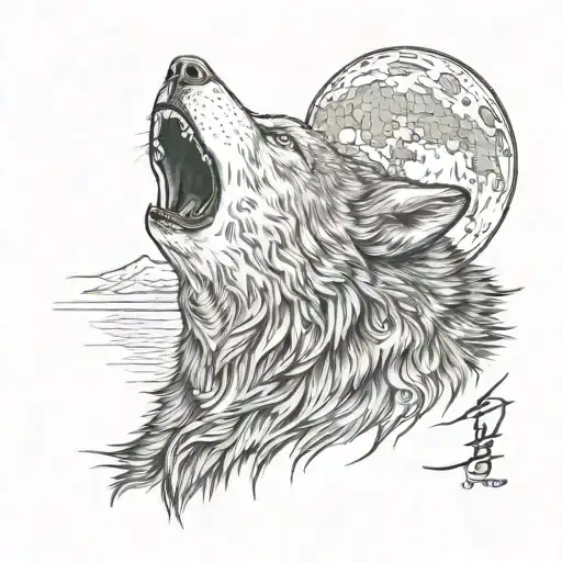 Lone Wolf Howling At The Moon