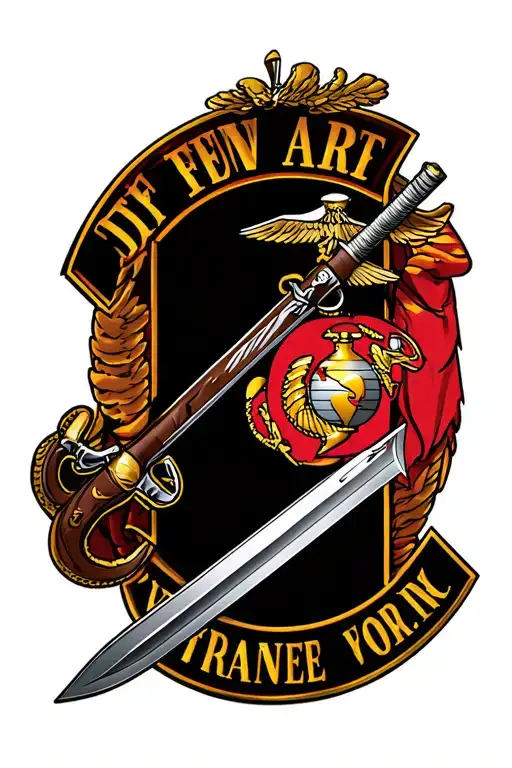 Marine Corps Emblem With Nco Sword