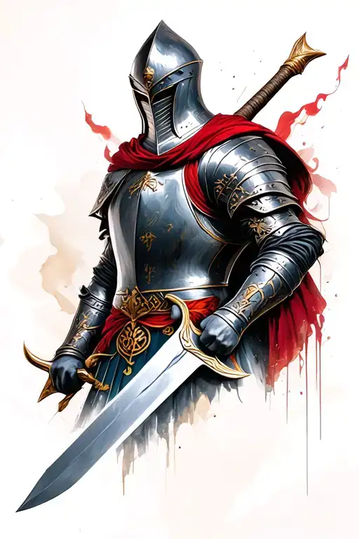Knight Holding A Sword