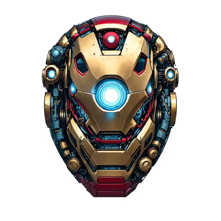 Robotics Under Skin With Steam Punk And Iron Man Arc Reactor Mixed In