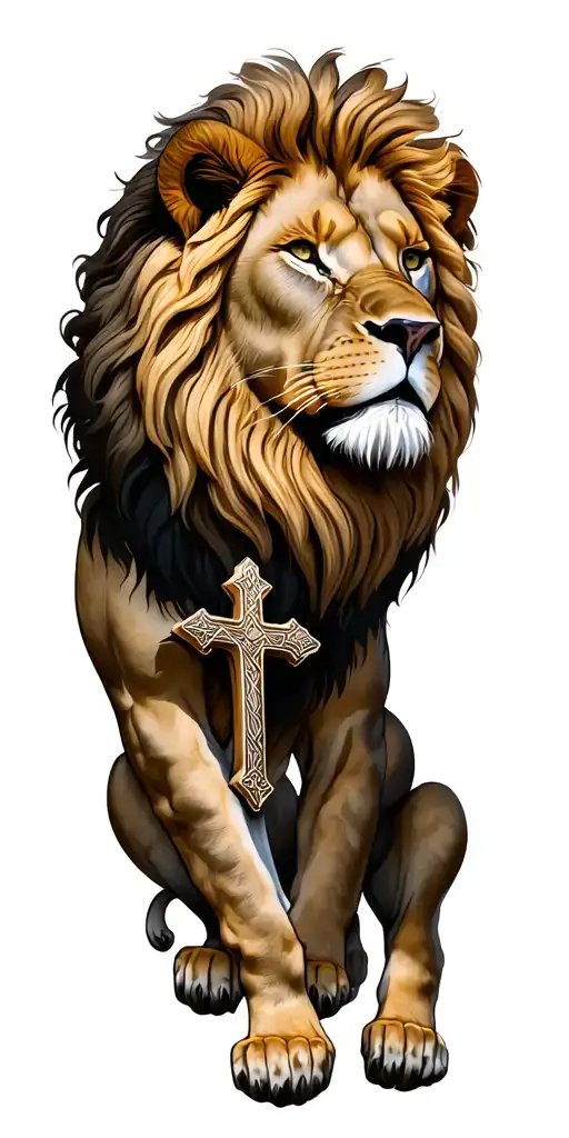 Lion With Cross