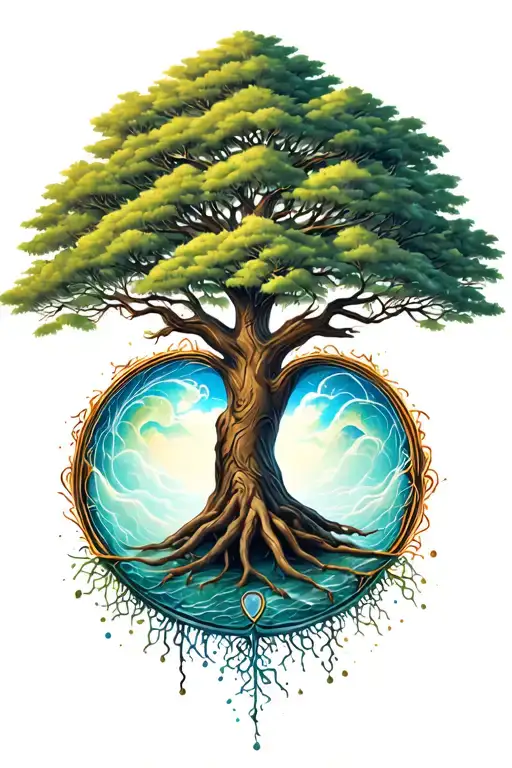 A Motivational Art Piece With The Tree Of Life