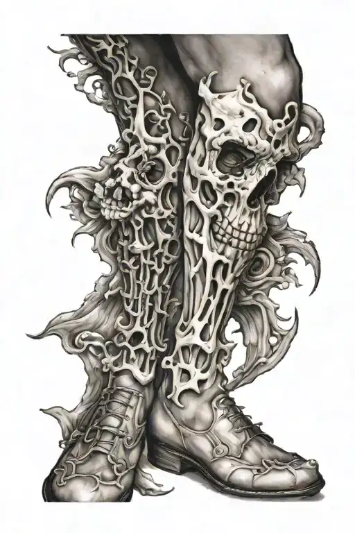 Open Skin Bone Leg Sleeve