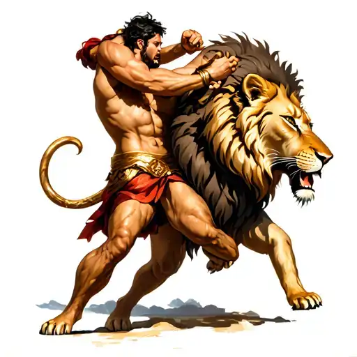 Hercules Fighting The Nemean Lion