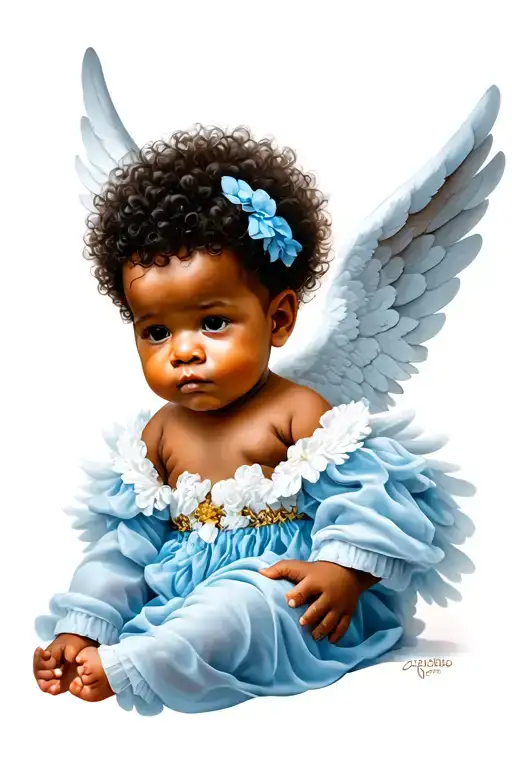 Afro Latin Querubin Baby Angel Boy