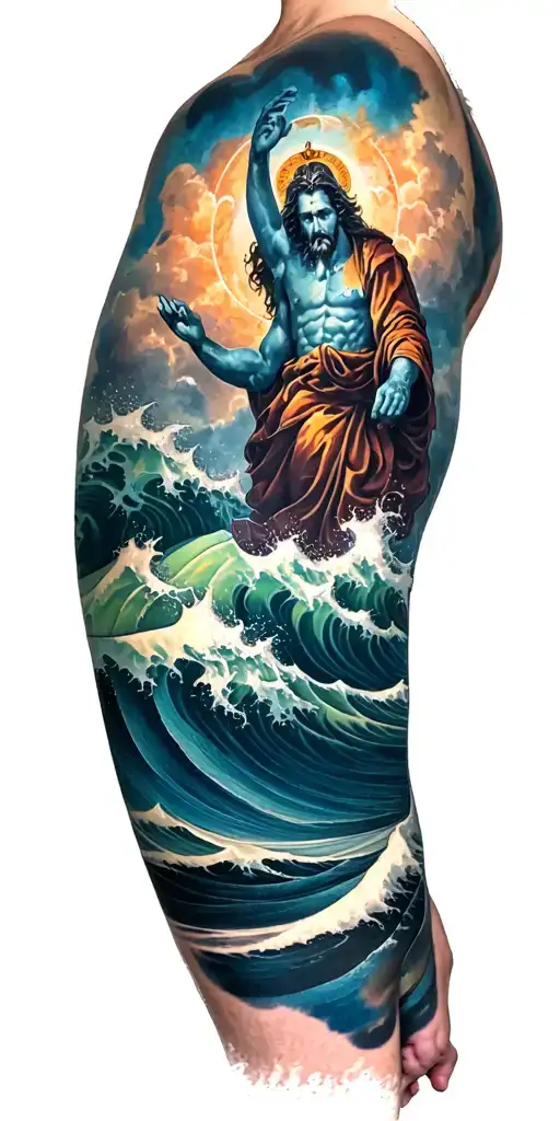 Lower Section The God Waves In Color Causing The Storm