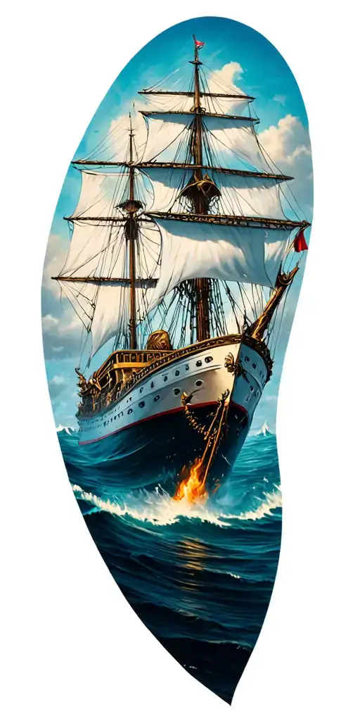 Make The Ship Smaller And Add Poseidon Under The Water