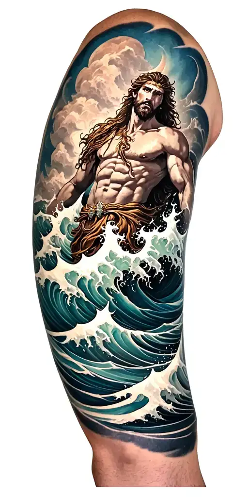 Add Poseidon In The Waves