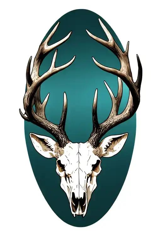 Quartering Deer Skull With Antlers