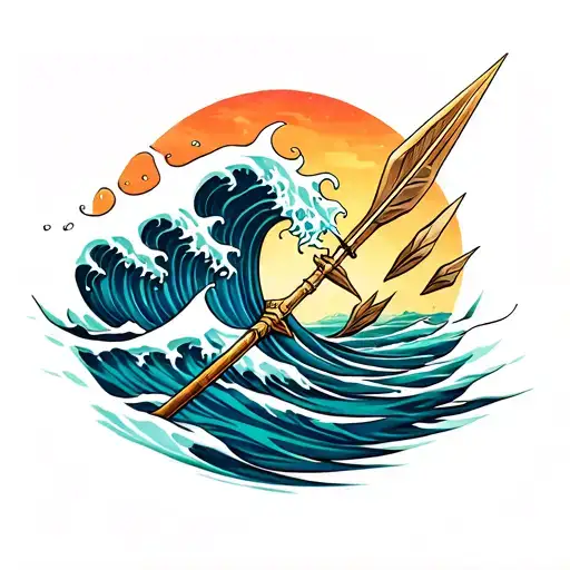 Waves And Spear Wrapped