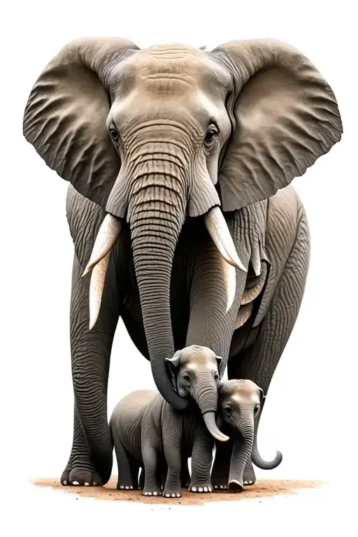 Elephant And Babies