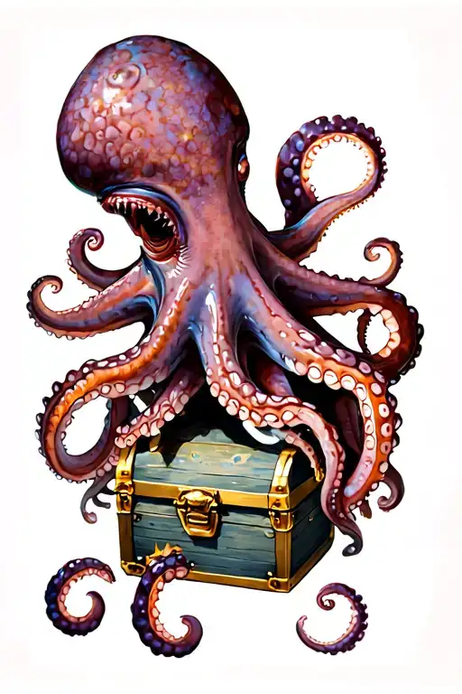 Octopus With Treasure Chest