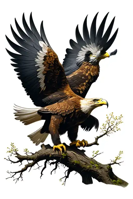 Royal Eagle On A Mountain Tree Of Life