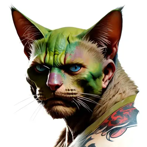 Full Body Drax The Destroyer With A Ragdoll Cat Head