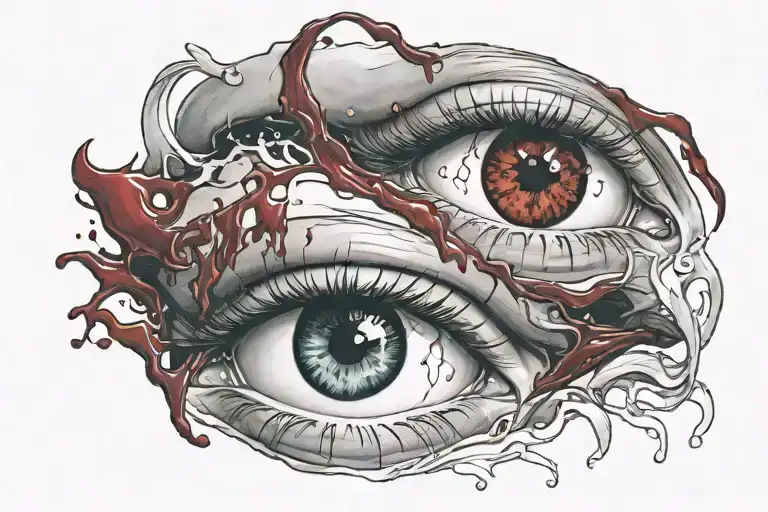 A Pair Of Eyes Crying Blood