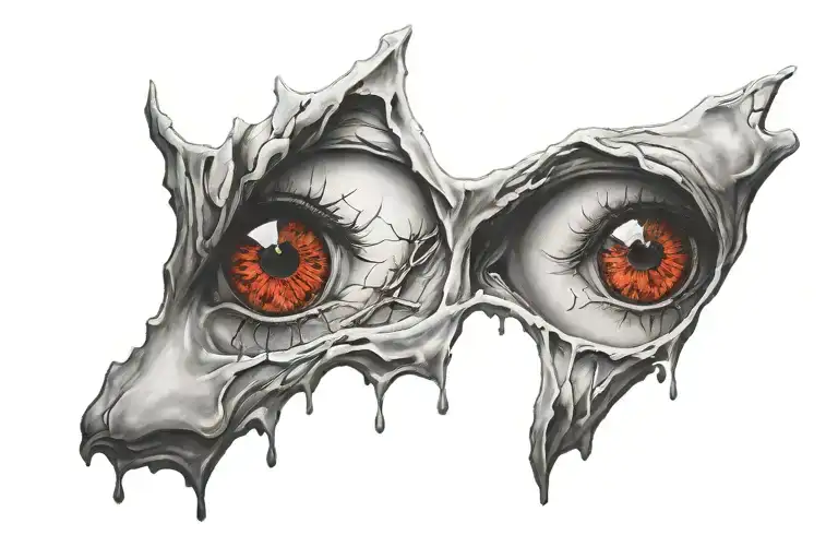 A Pair Of Scary Eyes Crying Blood