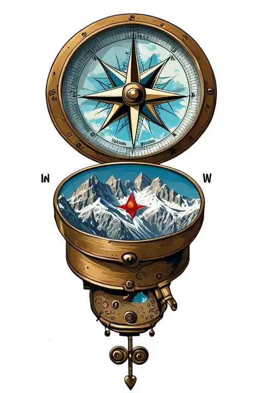 A Compass With The Dolomites