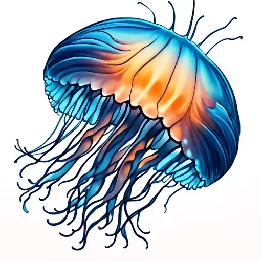 Jellyfish Gracefully Swimming