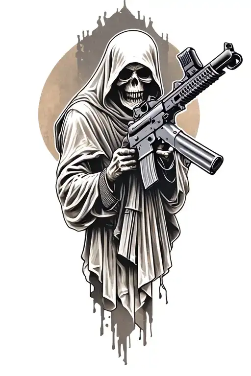 Grim Reaper With Ar15 Gun