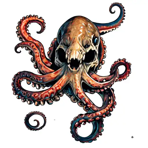 Kraken And Dive Flag Intertwined