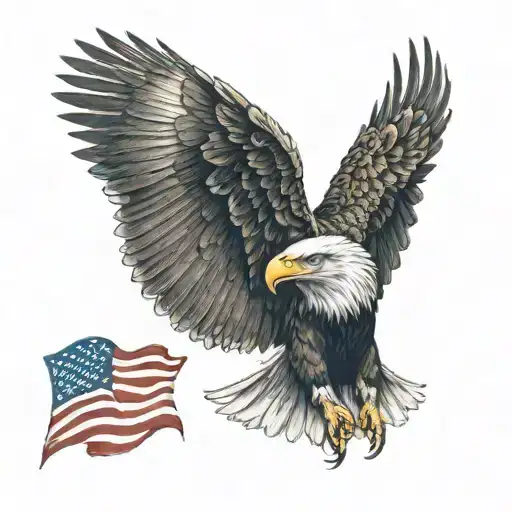 Bald Eagle God Bless Usa Flag