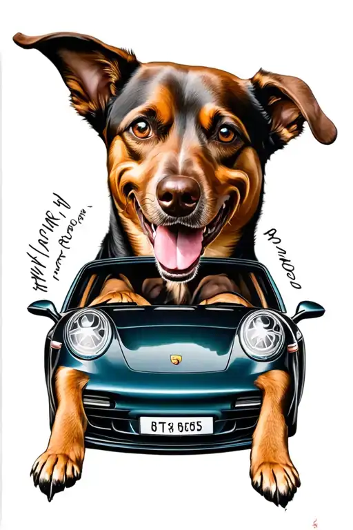 Dog Porsche Driving