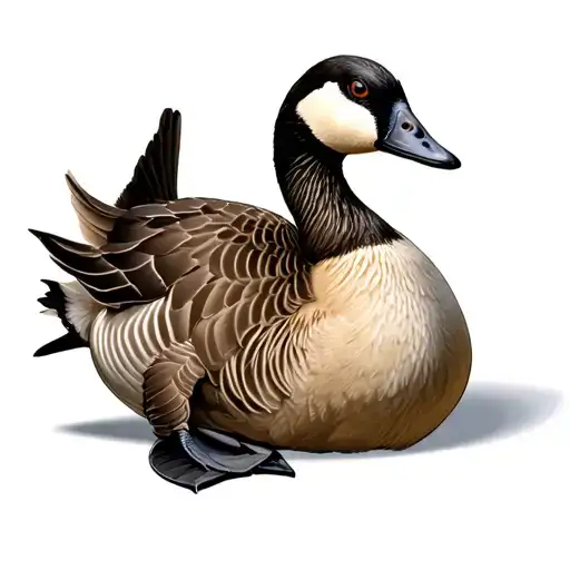 Detailed Realistic Goose Sitting Alone