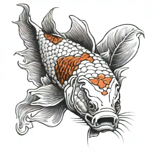 Koi Fish With Dragon Head