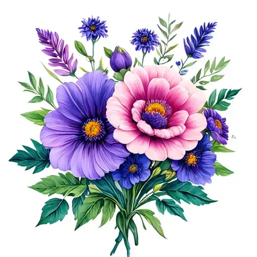 August Birthflower With February Birth Flower Bouquet