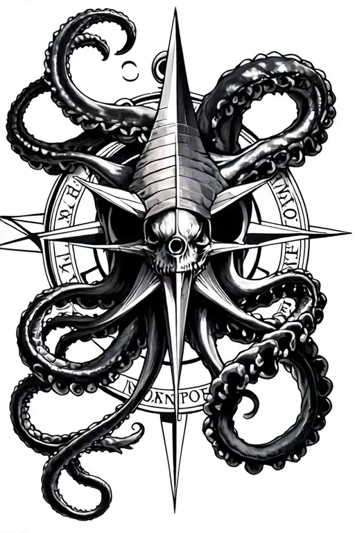 Kraken And Compass Intertwined