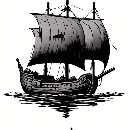 Fineline Simple Viking Ship