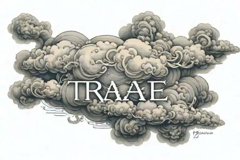The Word Trae In A Cloud Background