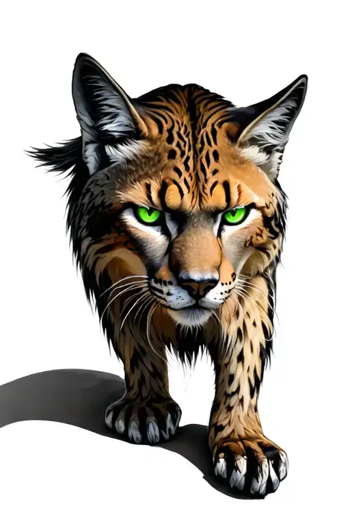 Fierce Lynx Warrior With Green Eyes