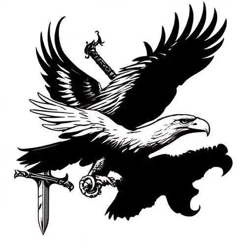 Eagle And Sword In Punjab Map Outline
