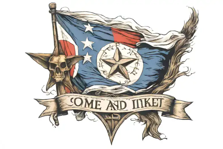 Come And Take It Colored With Texas Flag Inside