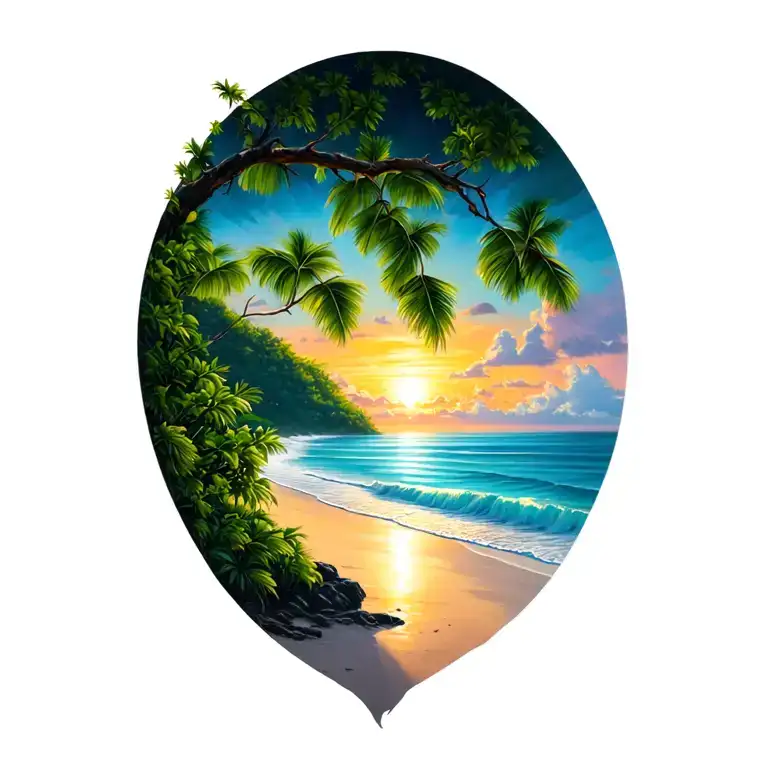 Costa Rica Guanacaste Tree Branch And Sunset Beach