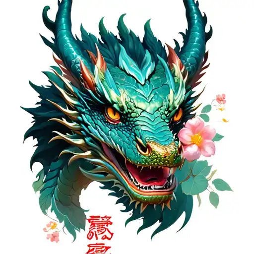 Cherry Flower Flower Dragon