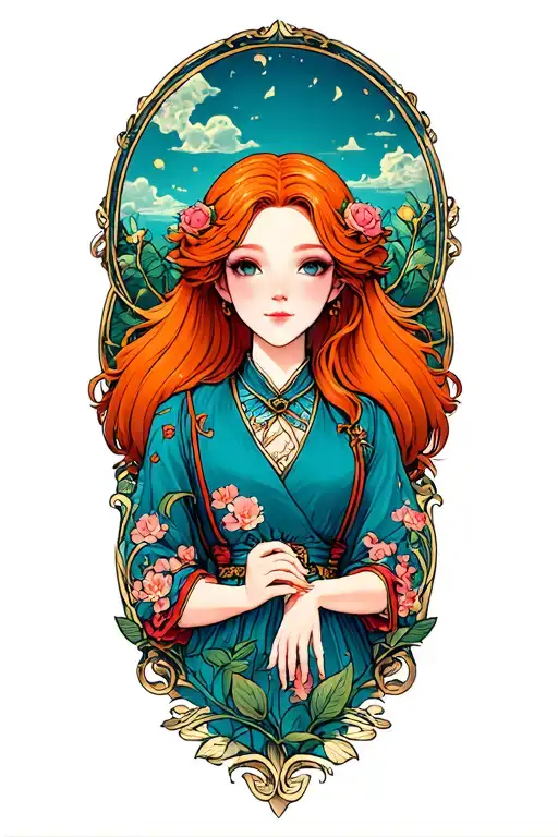 Gran Mamare From Ponyo In Art Nouveau Style