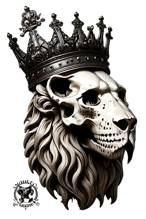 Lion Skull With Crown Made