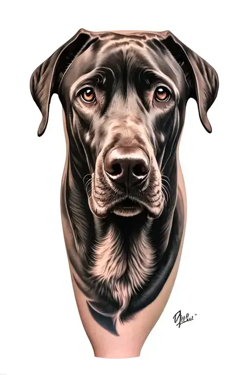 Weimaraner On My Leg Sleeve