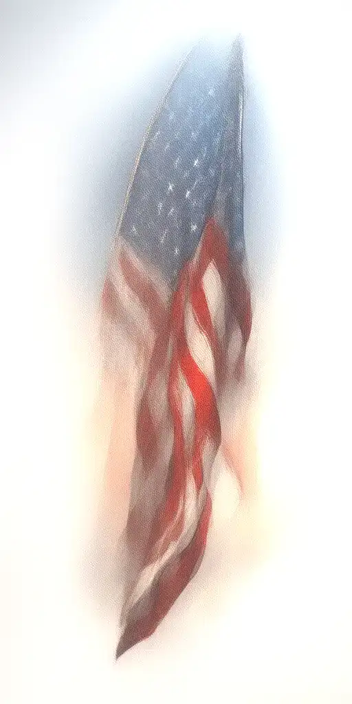 American Flag Waving Military Tribute